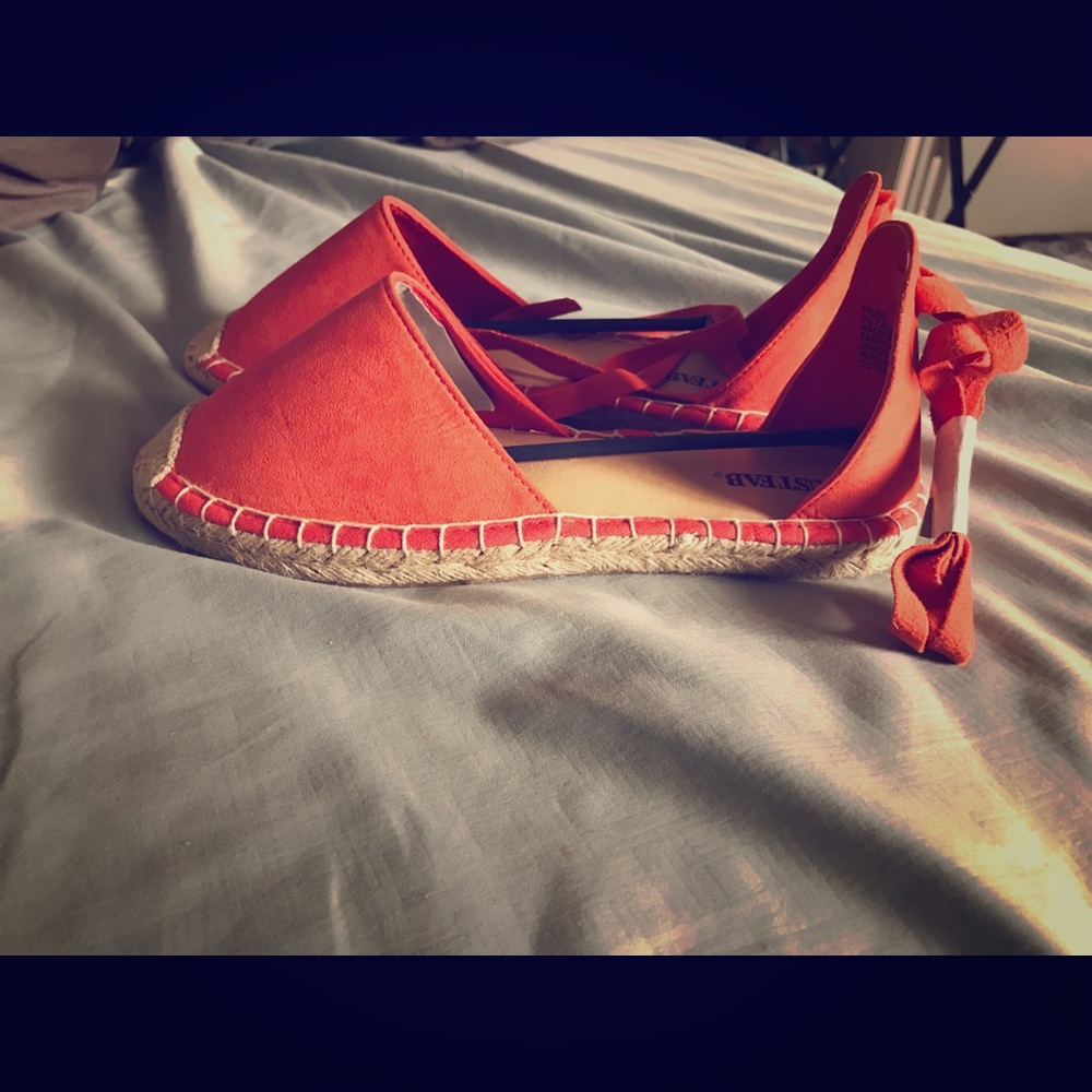 Orange Espadrilles Lace Up